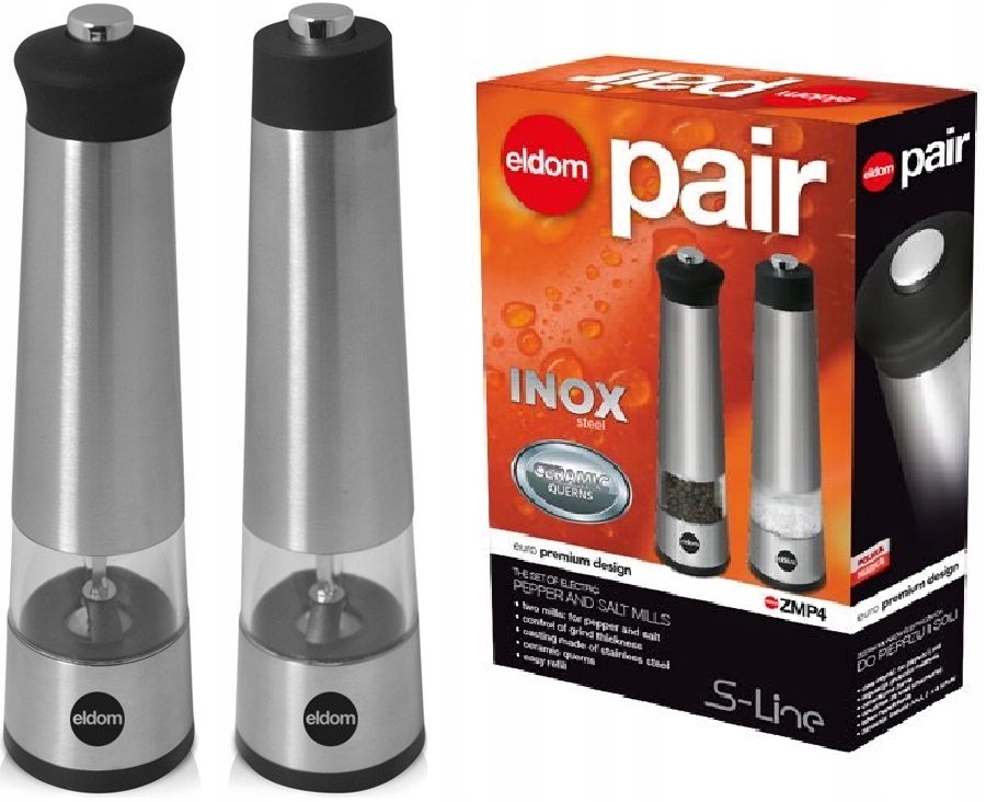 

Eldom 2 młynki do soli i pieprzu ZMP4 stal inox