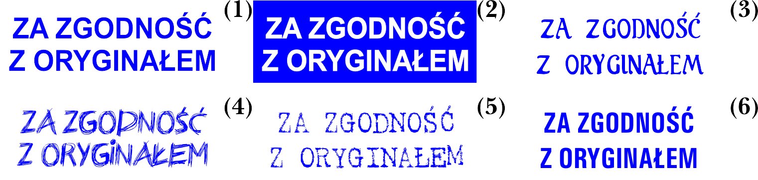 

Pieczątka automat Za Zgodność różne