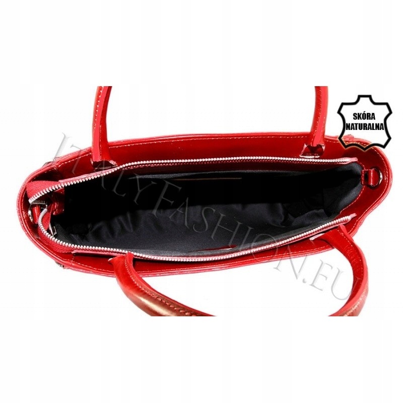 SKÓRZANA torebka WŁOSKA SKÓRA KUFEREK duża A4 HIT! Wzór dominujący bez wzoru