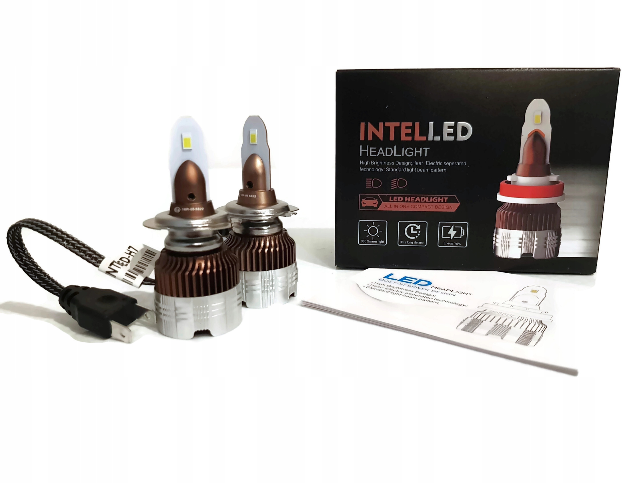 01581 - Светодиодные лампы H11 INTELLED 2X30W супер сильные дорожные