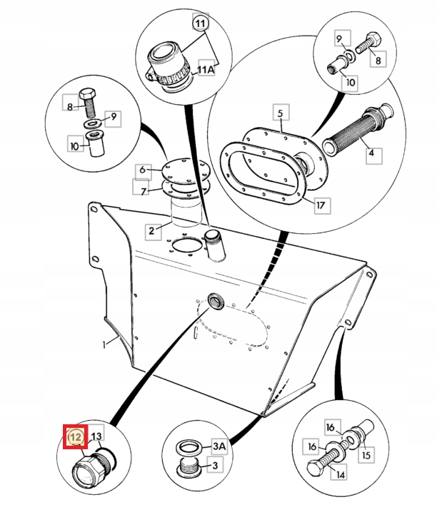 JCB WSKAŹNIK POZIOMU OLEJU HYDRAULICZNEGO 123/08053 Numer katalogowy części 12308053