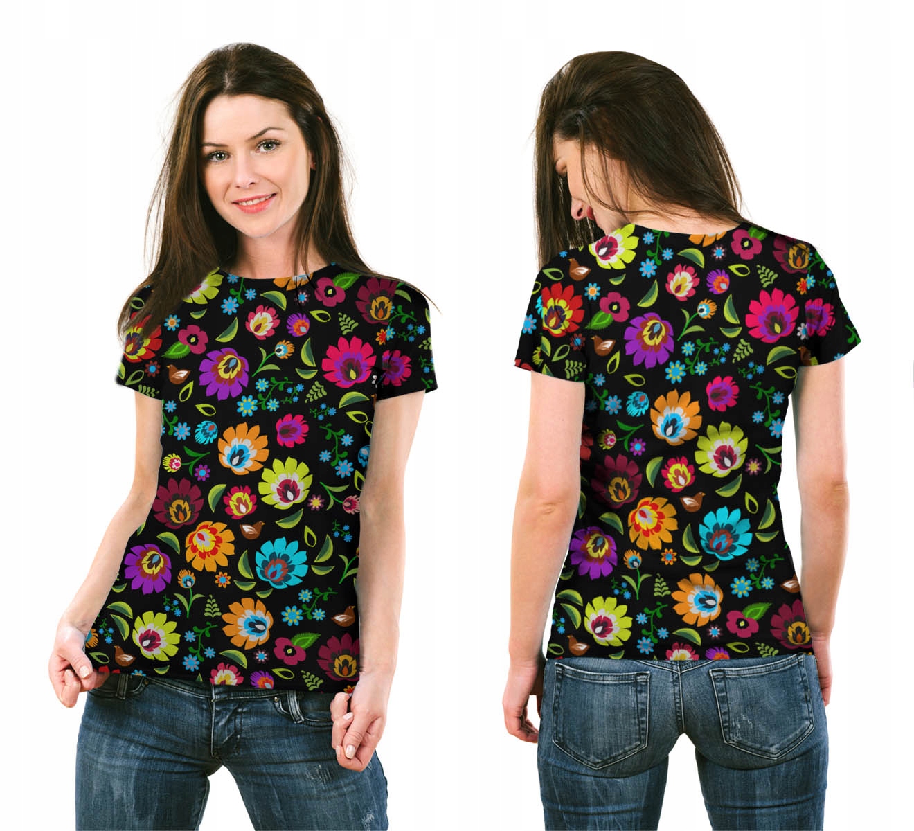 

Koszulka Fullprint T-shirt Kwiaty Łowickie L Modna