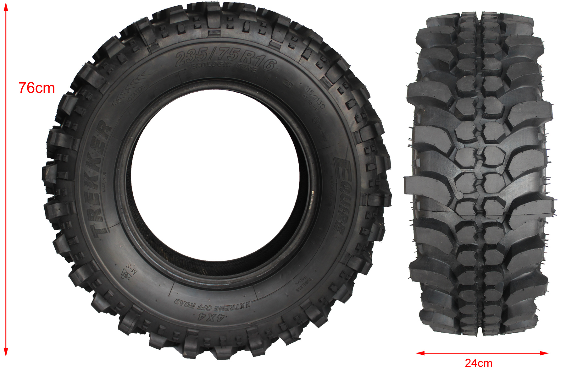 4x 235/75R16 OPONY BIEŻNIKOWANE TERENOWE TREKKER Szerokość opony 235 mm