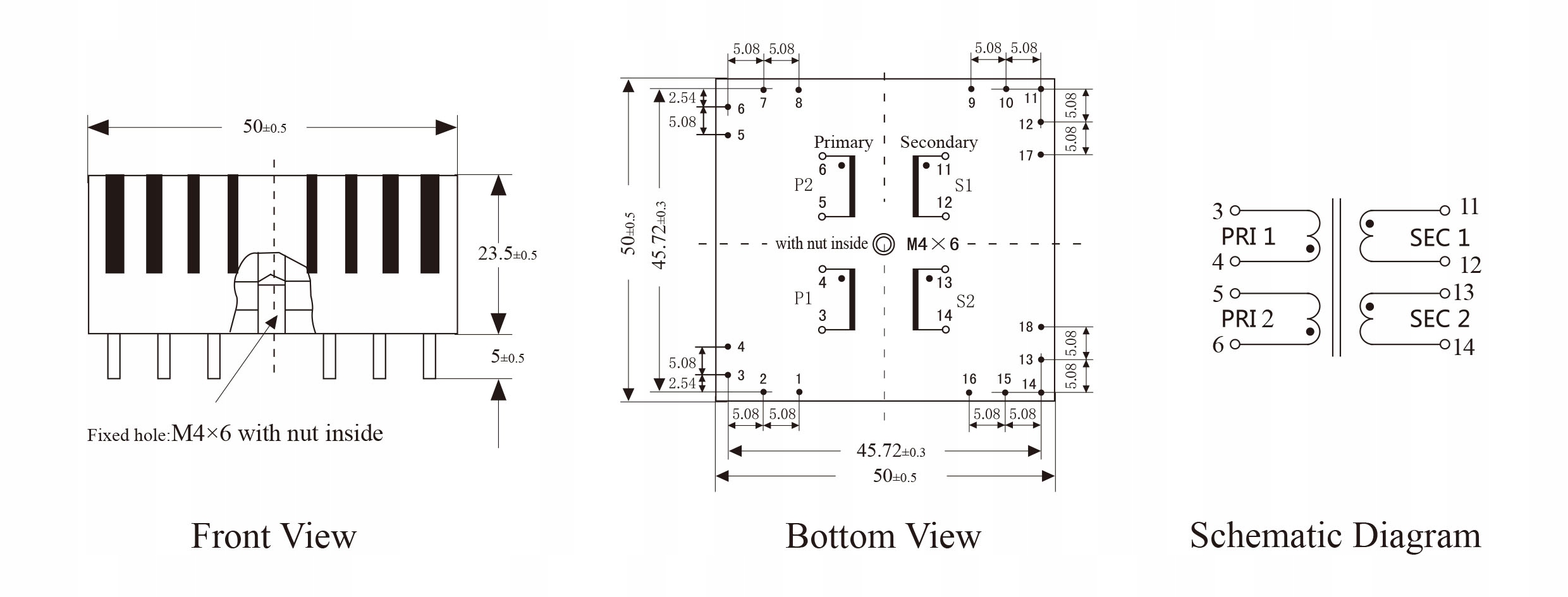 PTC7-7VA-115V*2/15V*2 Transformator EAN (GTIN) 8073223139651