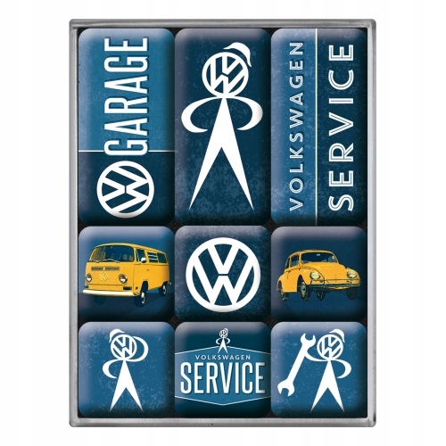 

Zestaw 9 magnesów Volkswagen Garage Vw na lodówkę