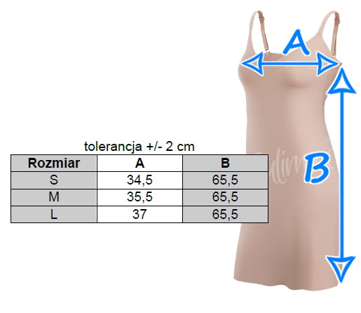 HALKA Soft Smooth Lingerie JULIMEX invisible XXL Długość do połowy uda