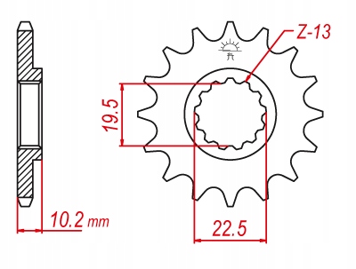 

CL Zębatka przednia 13 zębów RM250 DR350 DR-Z400
