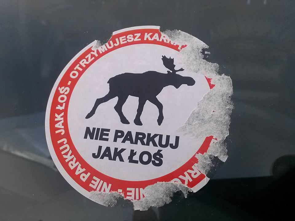 Karne naklejki OSIOŁ za złe parkowanie MOCNY KLEJ EAN (GTIN) 5904158340061
