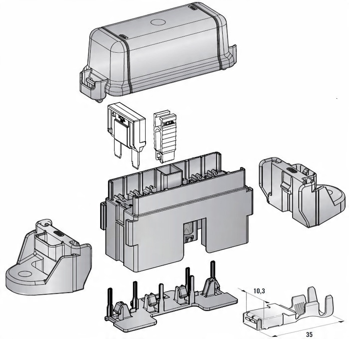 Компас предохранитель корпус. Корпус предохранителя. Предохранитель штыревой 60 а MTA Maxi иномарки.