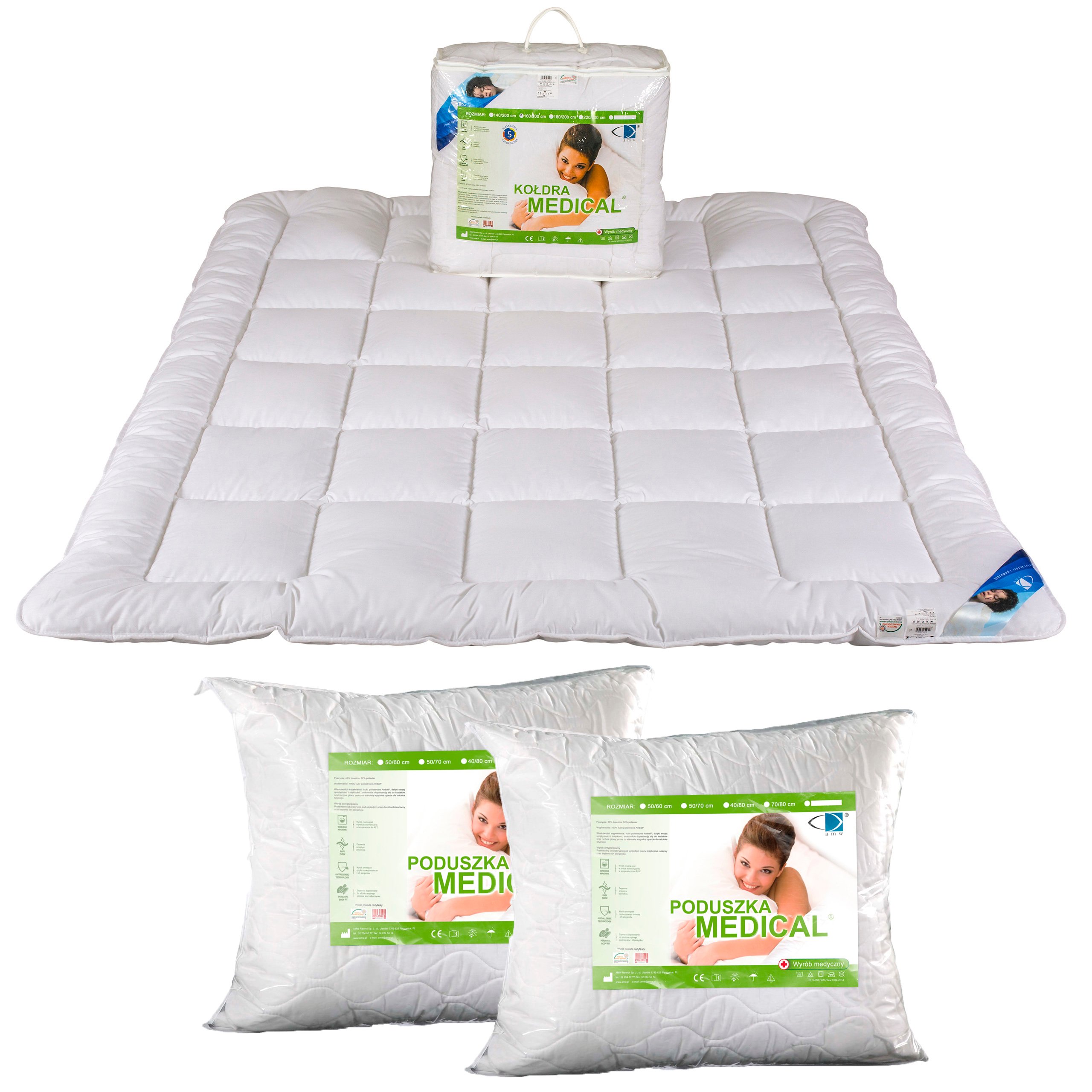 

Komplet Kołdra 200x220 Medical 220x200+2x poduszki