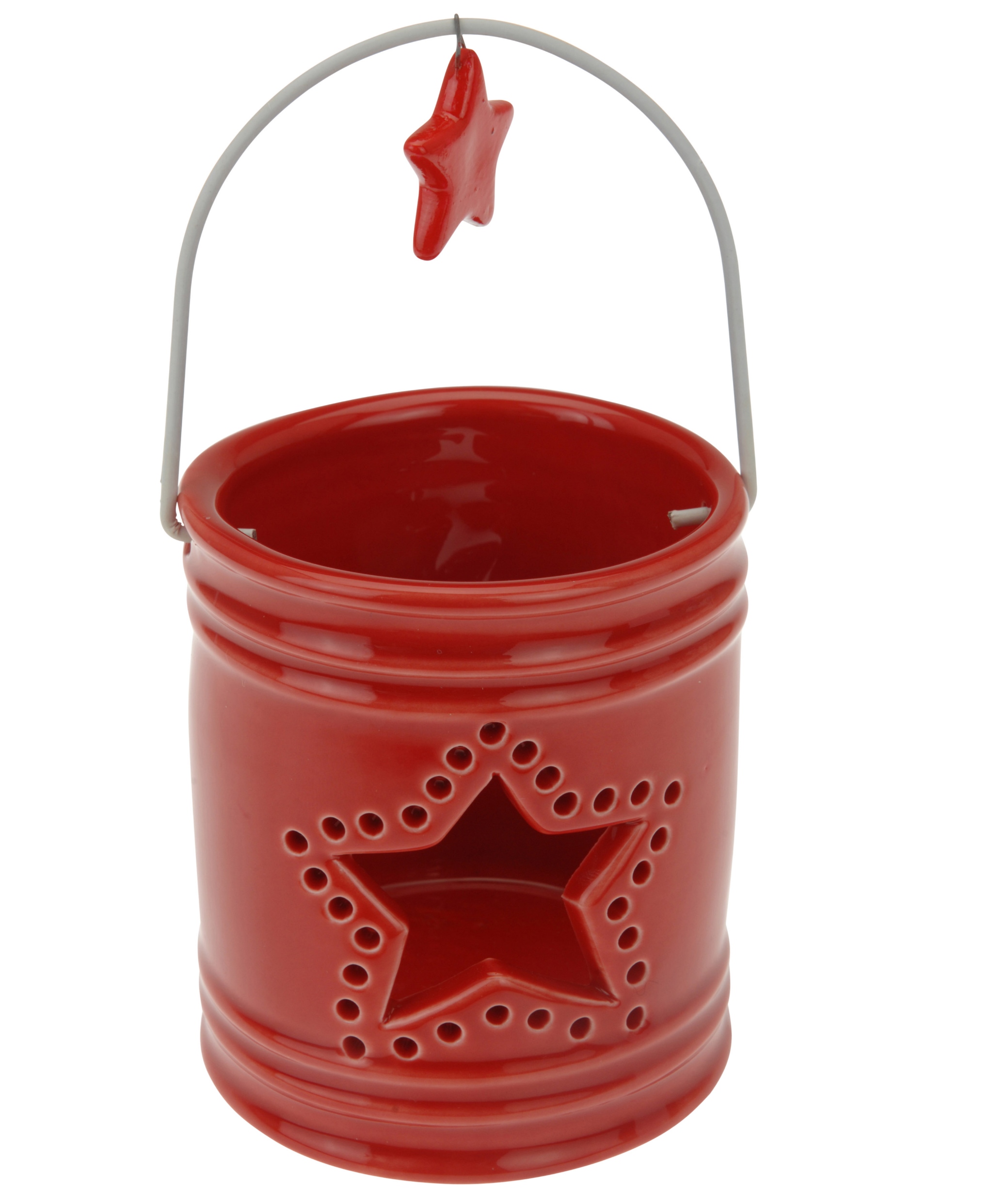 

Lampion Świecznik Latarenka Gwiazdki Red 13x7cm