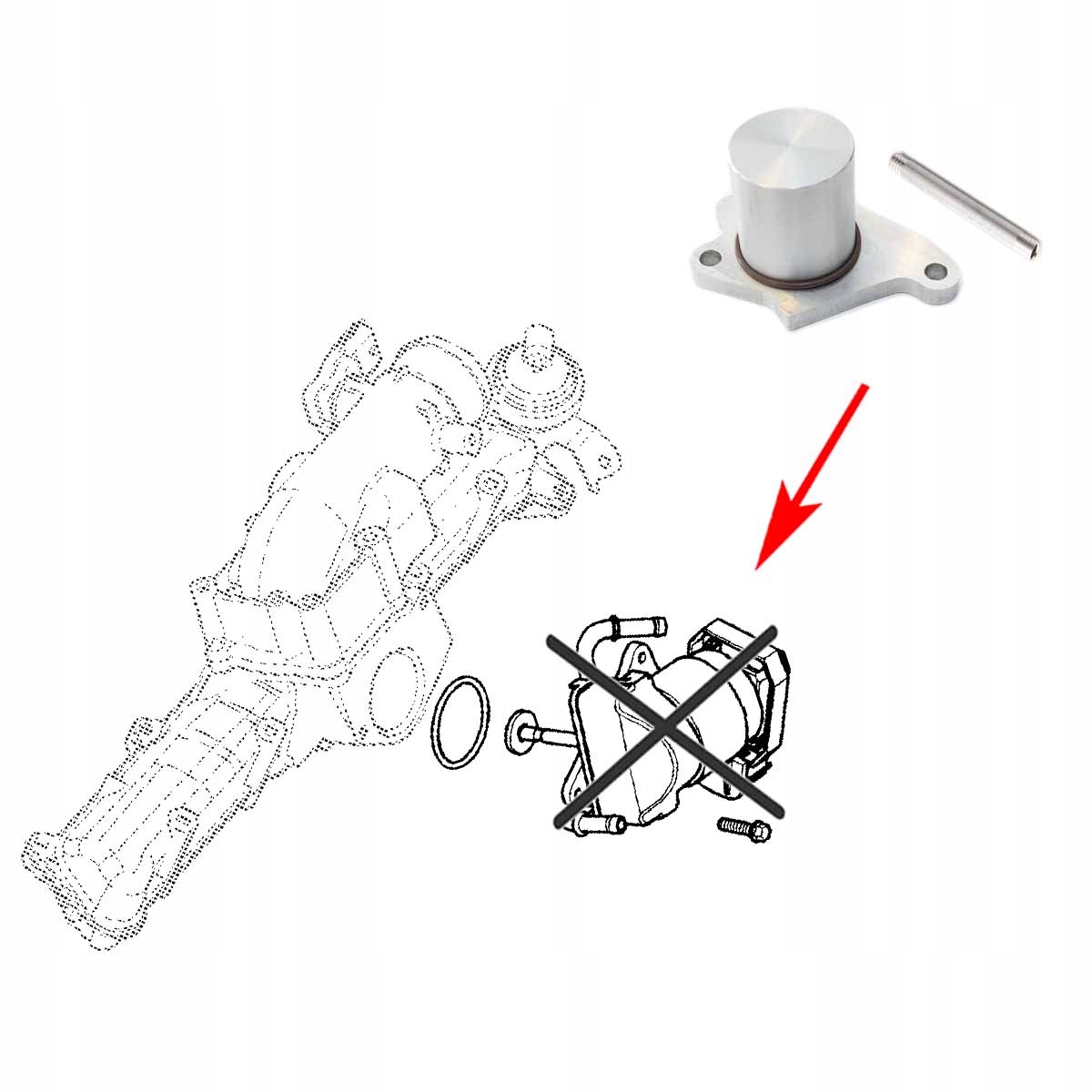 332 Zaslepka zaworu EGR Saab TiD Opel 2 0 2 0 DTI Part number AT EGR 332