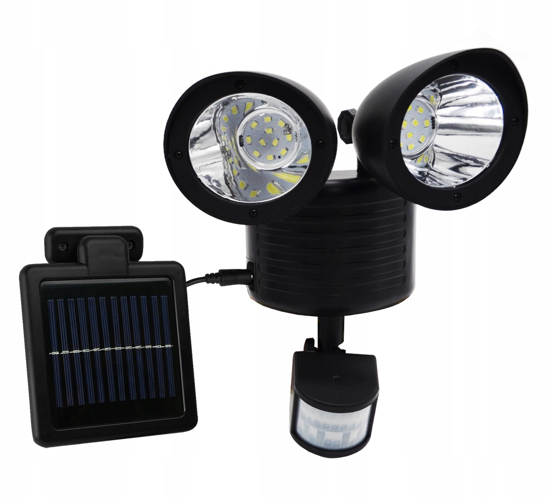

Lampa solarna podwóna z czujnikiem, 22 diody Smd.
