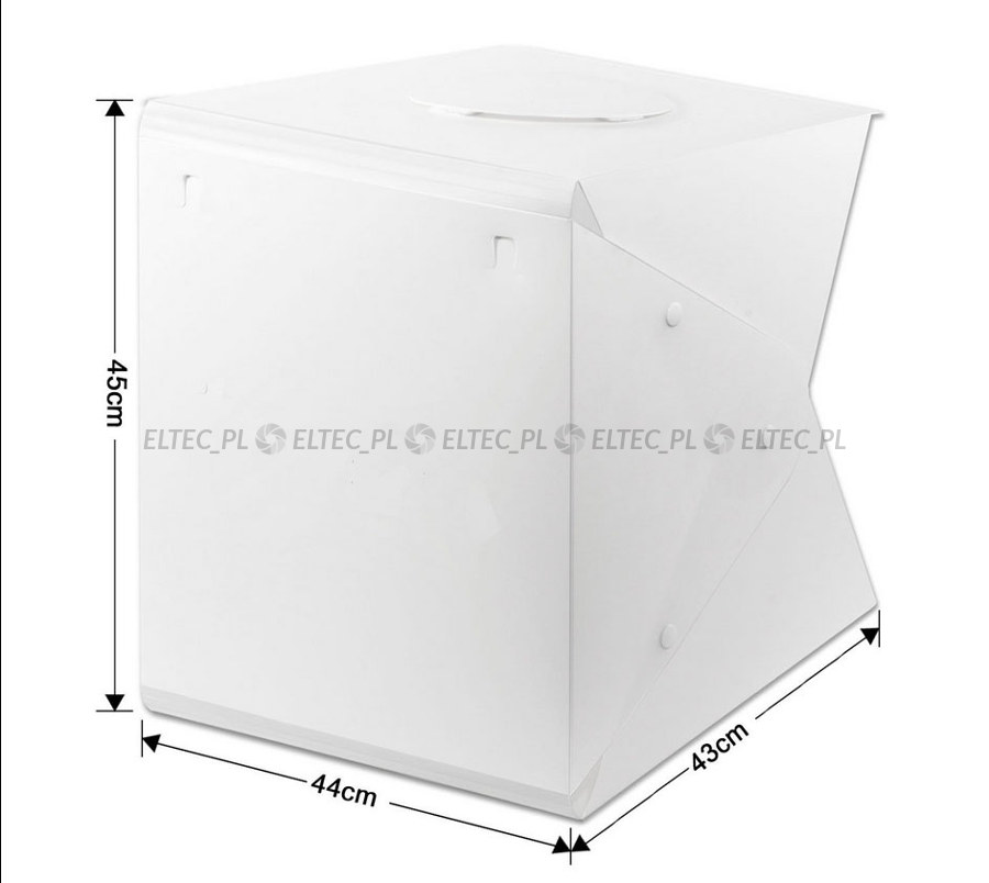 NAMIOT FOTOGRAFICZNY BEZCIENIOWY 40cm + LAMPY LED Model LSNB40