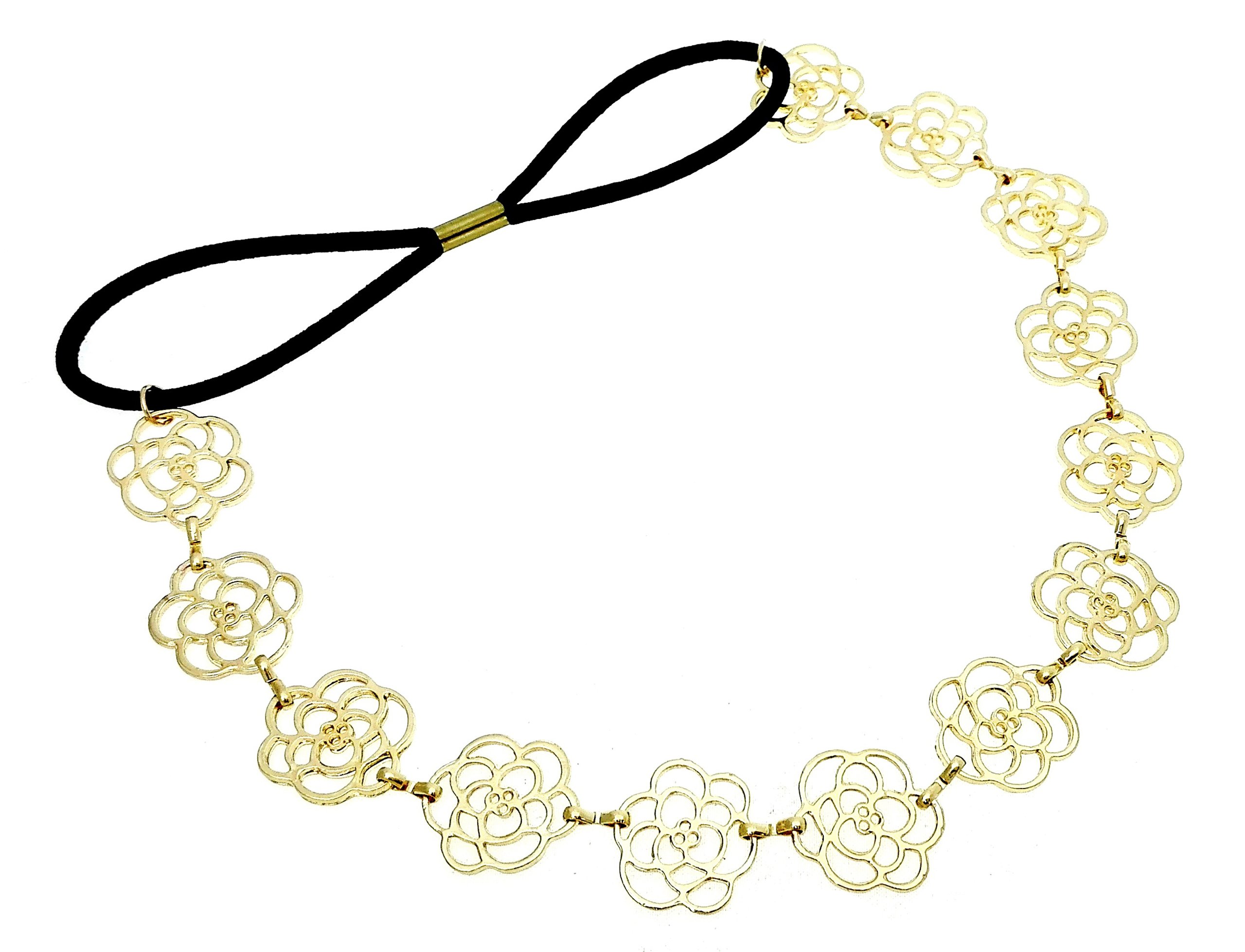 

Opaska do włosów złota róże