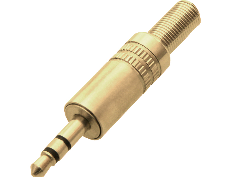 

Wtyk mini Mały Jack 3,5 Stereo złoty na kabel2541a