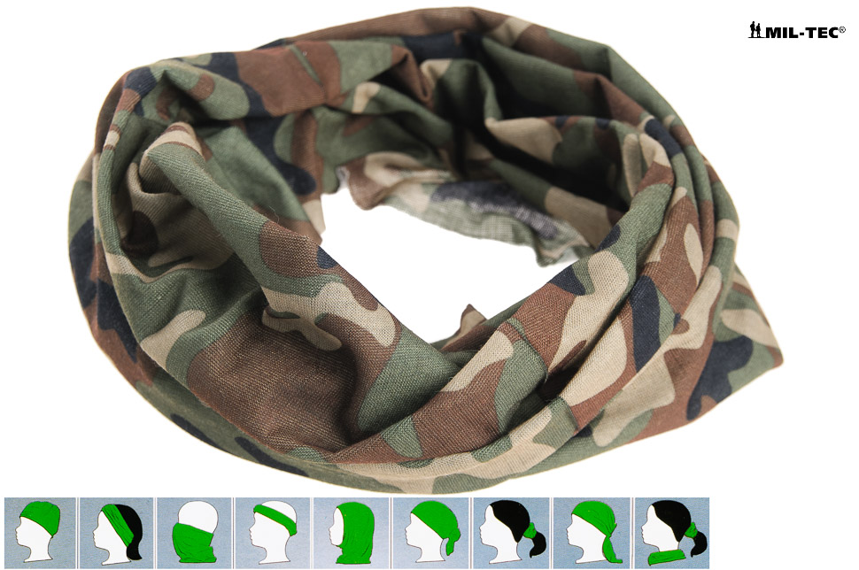 WIELOFUNKCYJNY SZAL Kominiarka Wojskowa - WOODLAND Kod producenta Mil-Tec