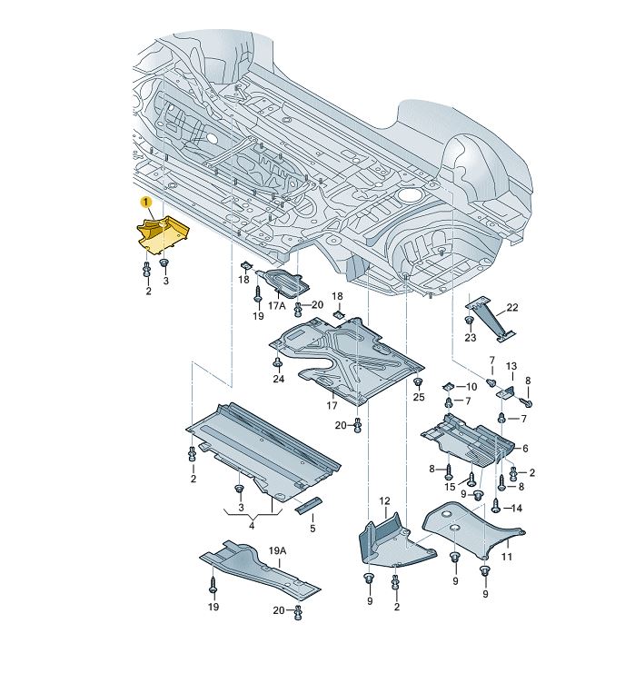 Захист Підлоги З НИЗУ Перед AUDI A4 B8 A5 ЛІВА Номер каталозі запчастини 8k0825201e foto 0