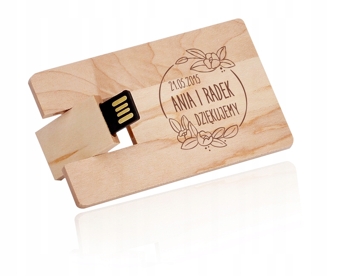 

Drewniany Pendrive karta kredytowa Grawer 16 Gb