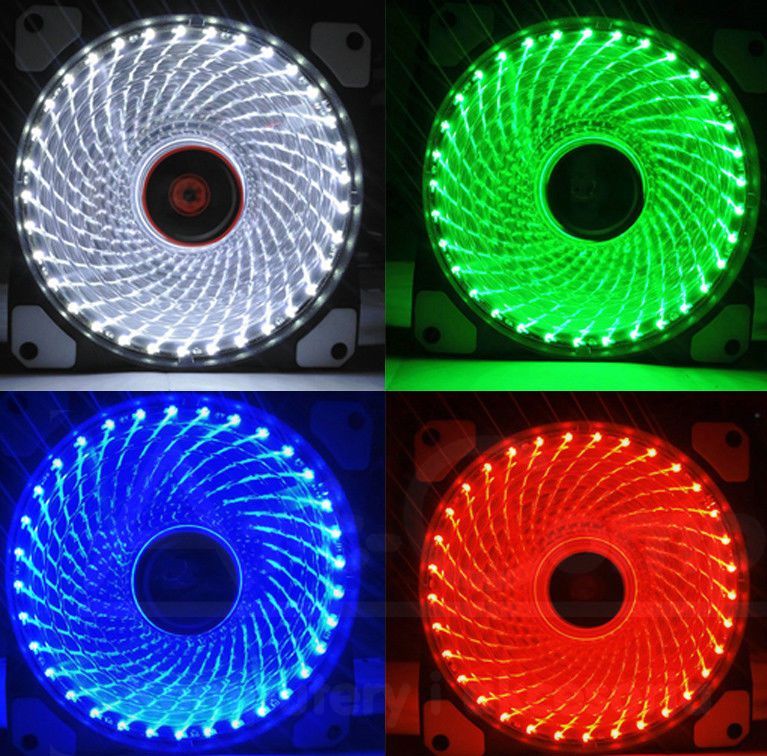 Світлодіодний вентилятор 33 світлодіода 12 см molex Plug + 3 pin Fan Size 120 x 120 мм