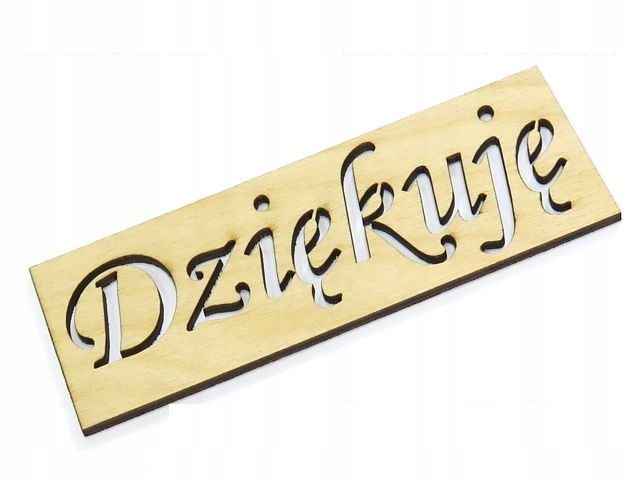 

Sklejka gr 3mm Decoupage Napis Dekor Dziękuję DE13