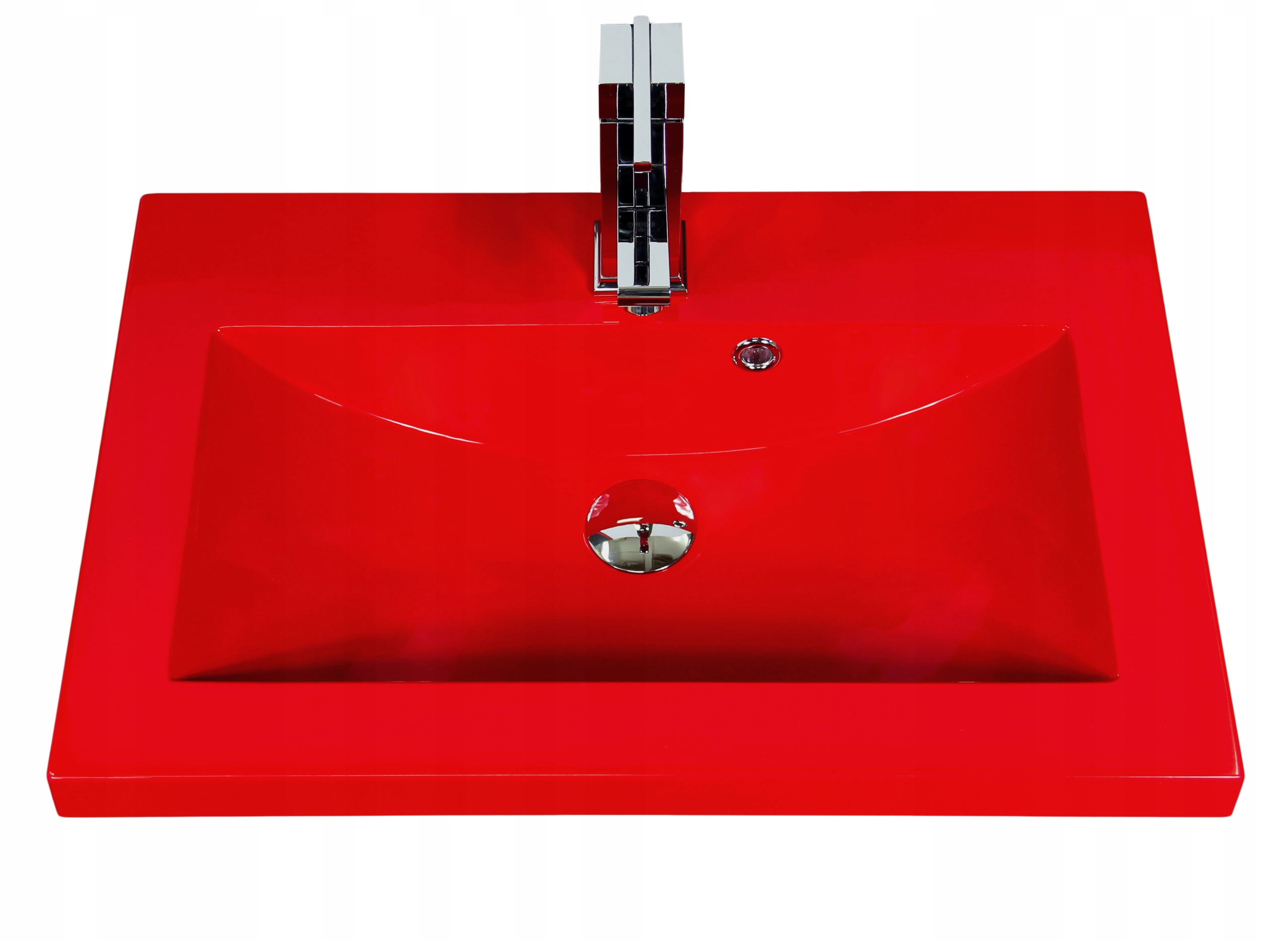 Obdĺžnikové umývadlo 60x39cm Clever-600 červené