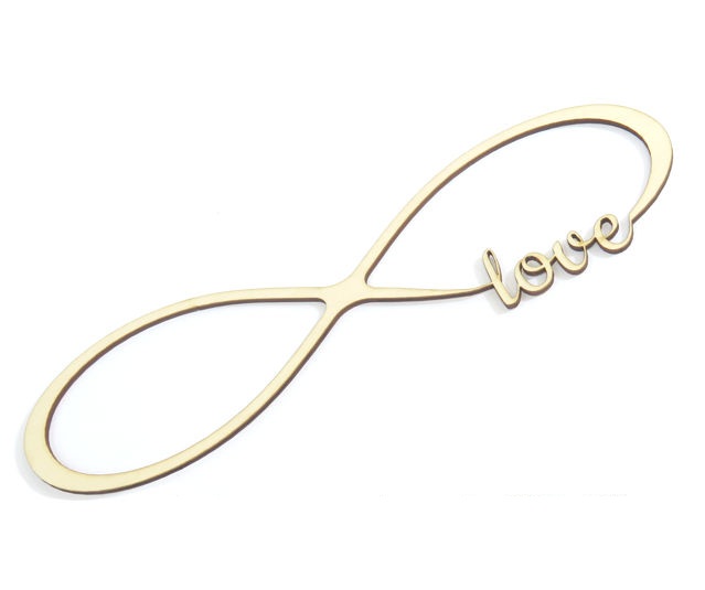 

Dekor Decoupage Nieskończoność z napisem love OO44