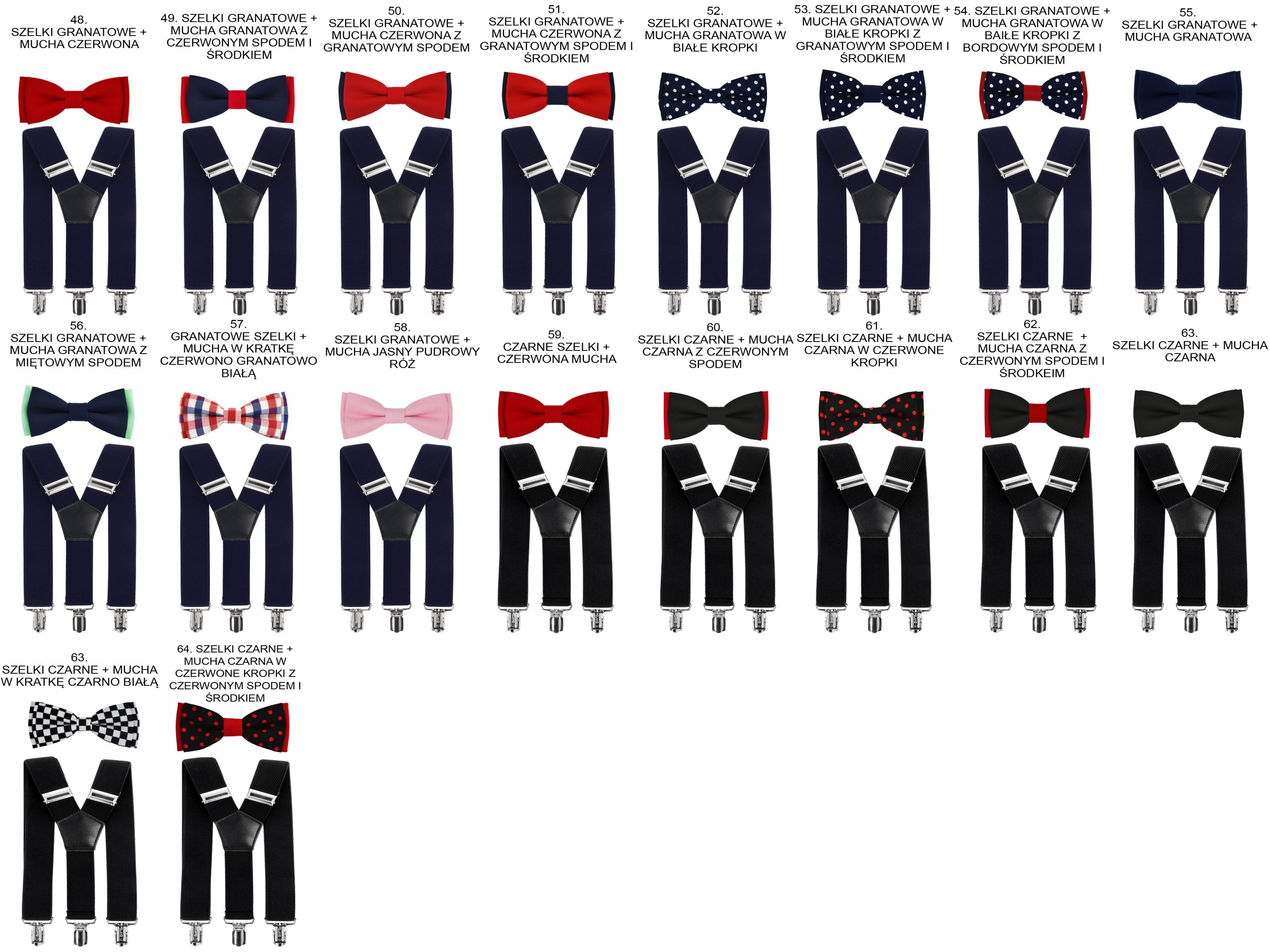 Szelki + mucha 64 kolory! DZIECIĘCE 7-12 lat Materiał dominujący inny