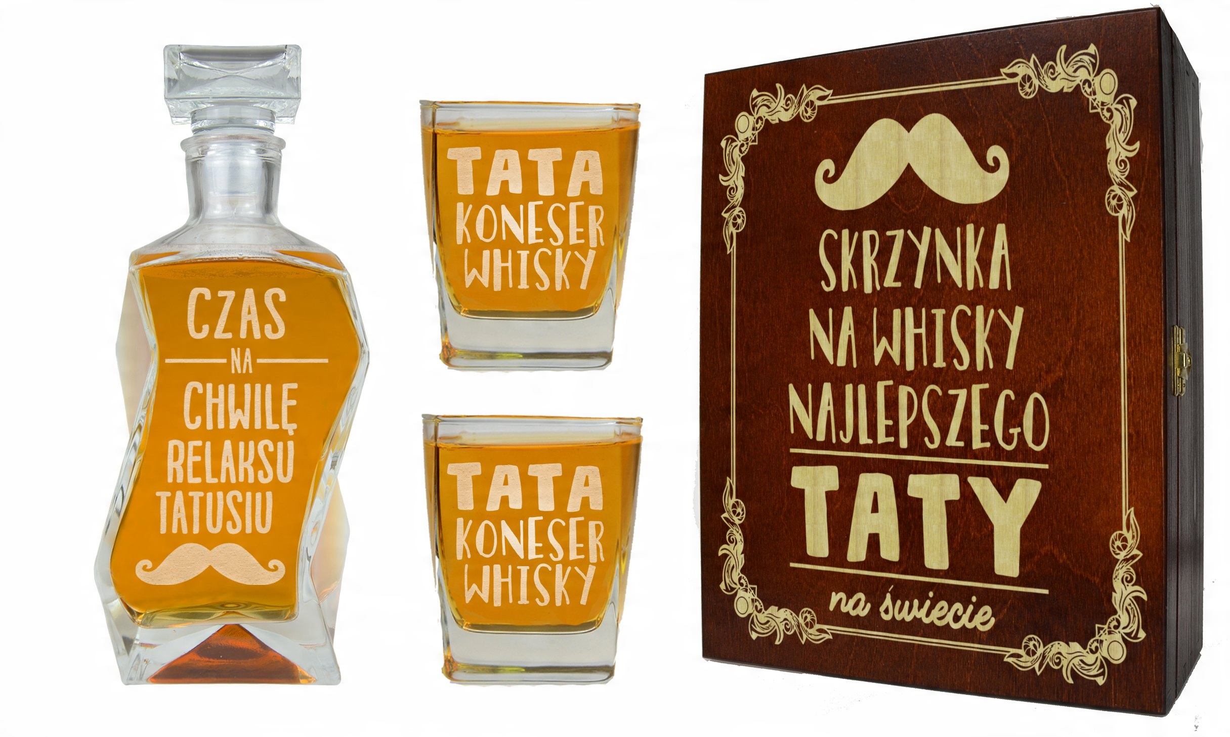 

Komplet Na Dzień Ojca Karafka + 2 Szklanki Grawer