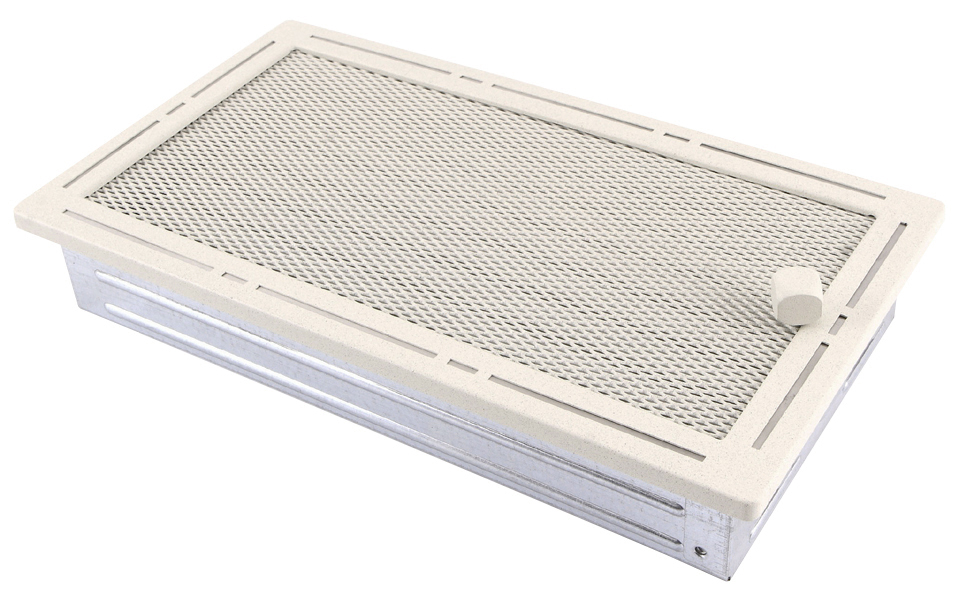 Krbová mřížka 16x32 cm s žaluzií Krém Brokat