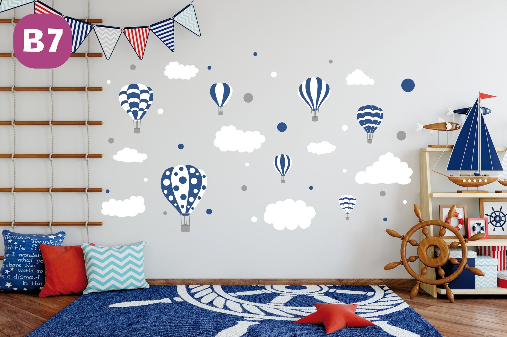 Naklejki na ścianę ścienne dla dzieci Balony Balon Płeć Chłopcy Dziewczynki