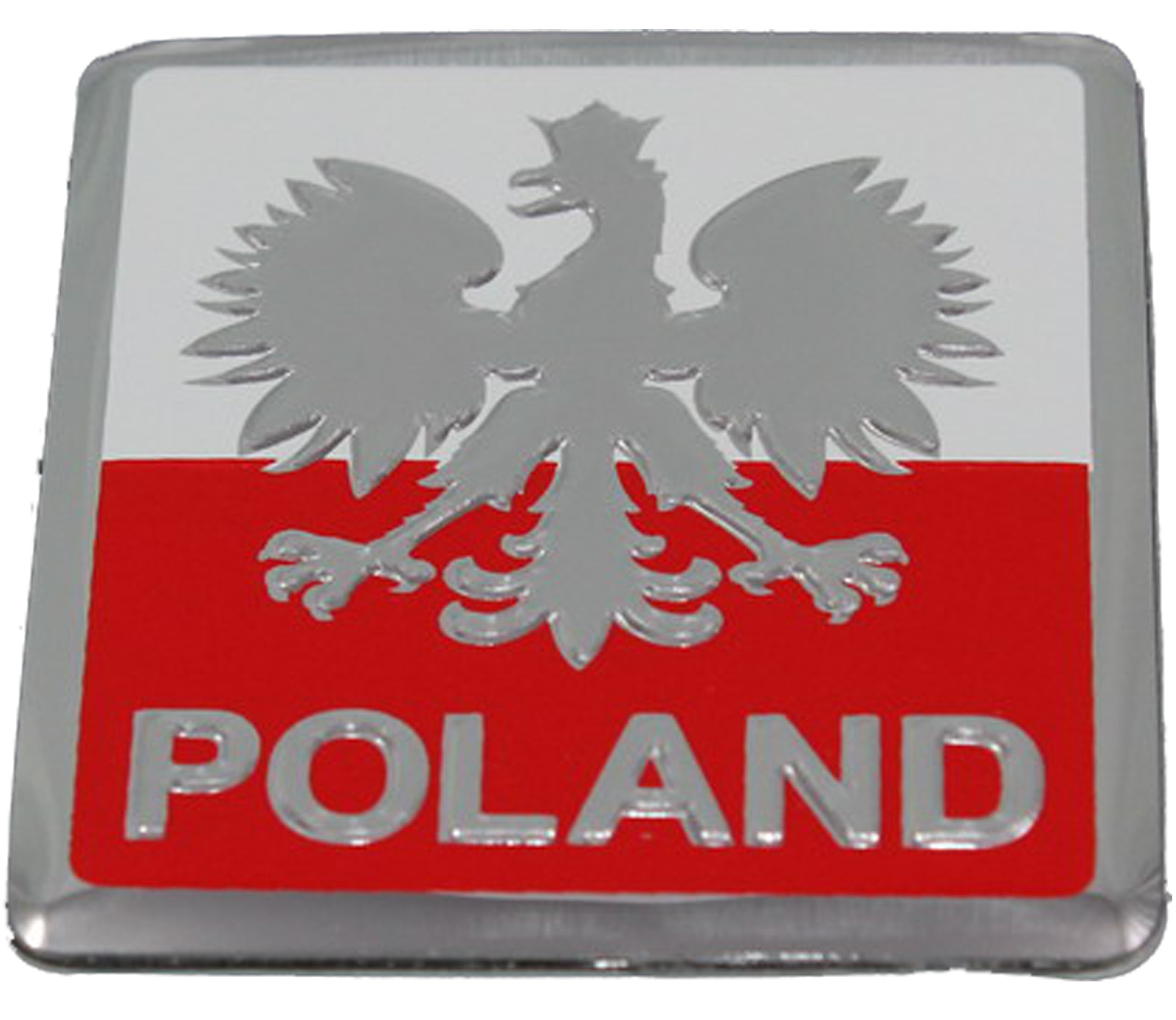 

Naklejka Emblemat Aluminiowy Chrom Godło Polski Pl