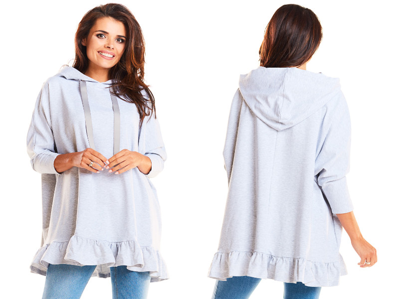 

luźna Bluza damska z Falbaną na dole 40/42 L/XL