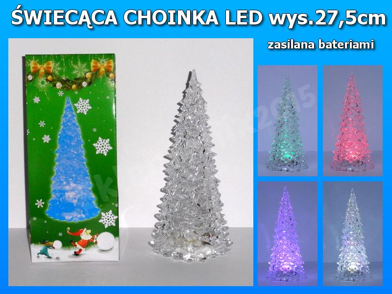 ŚWIECĄCA CHOINKA LED OZDOBA ŚWIĄTECZNA wys.27,5cm Marka inna