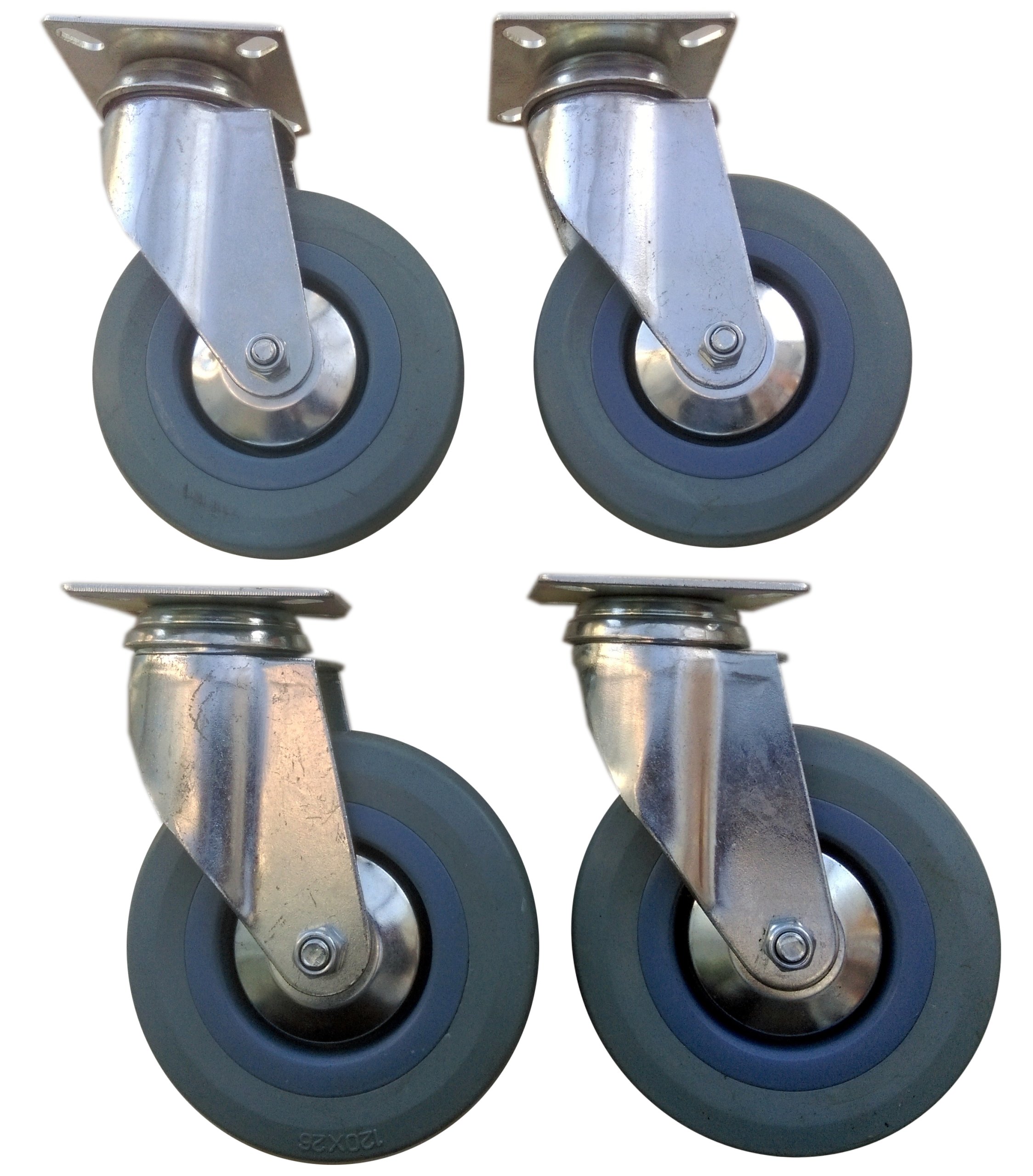 Sada kol 120 mm 4 ks šedá 320 Kg kolečko