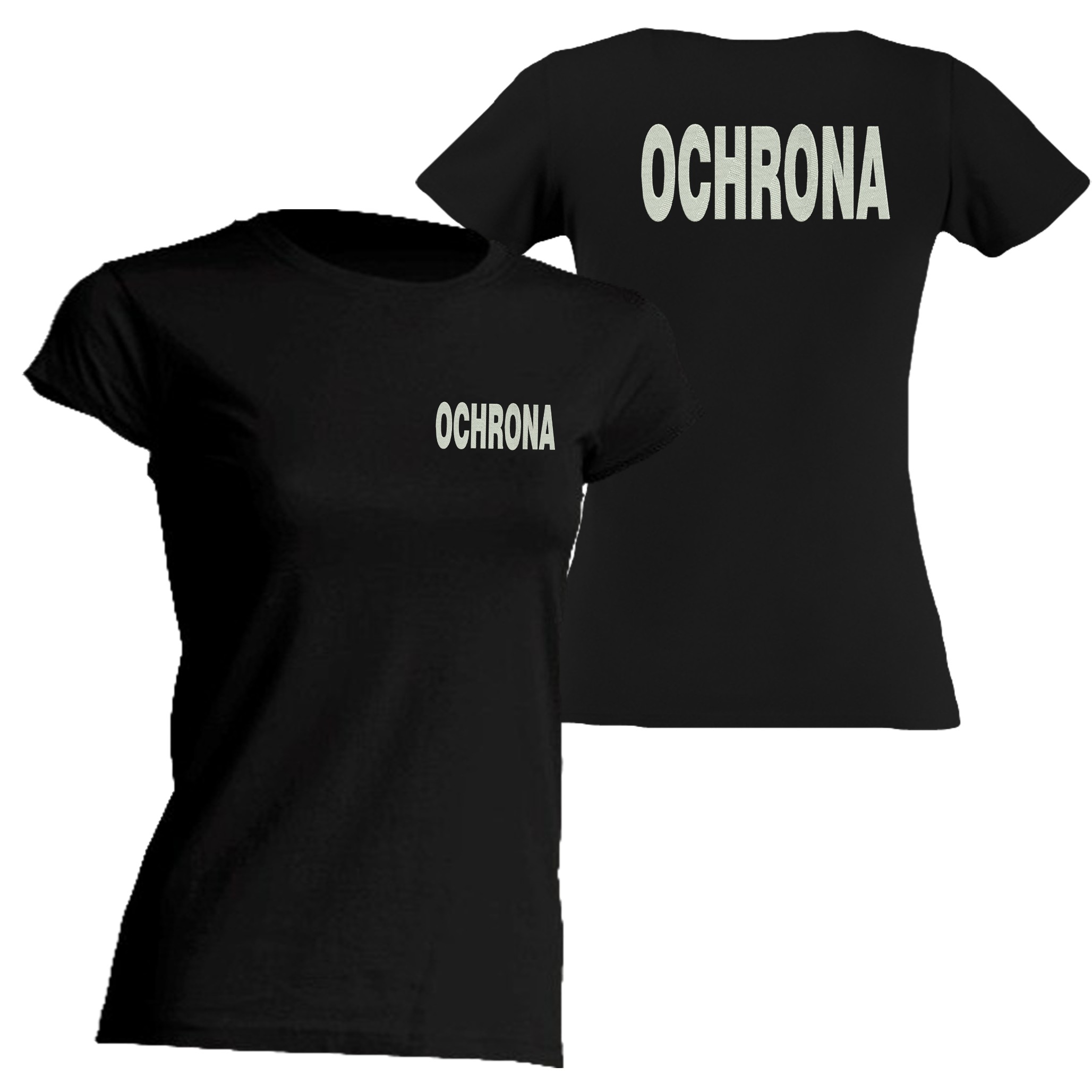 

T-shirt damski Ochrona z haftem w kolorze białym
