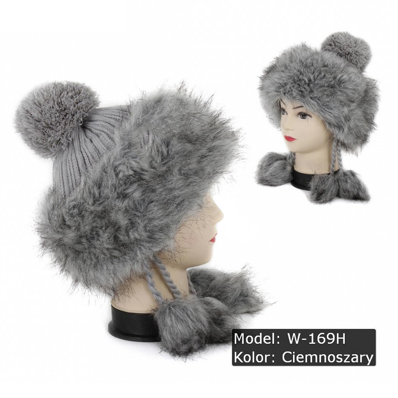 

Czapka Zimowa Ciepła Mongołka Z Dzianiny W-169H