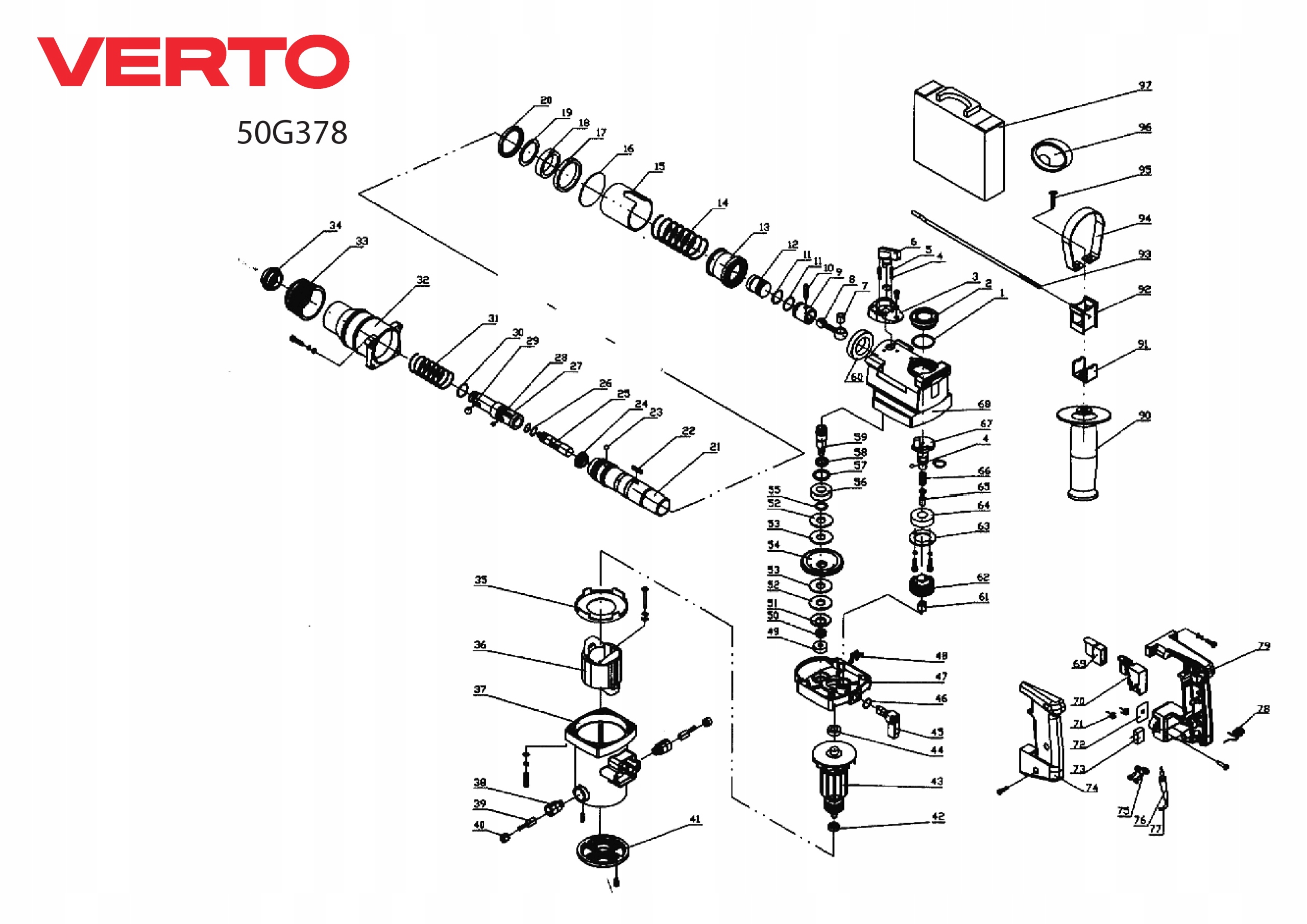 VERTO 50G378 PRZEŁĄCZNIK TRYBU PRACY MŁOTA UDAROWEGO Kod producenta K/50G378-118