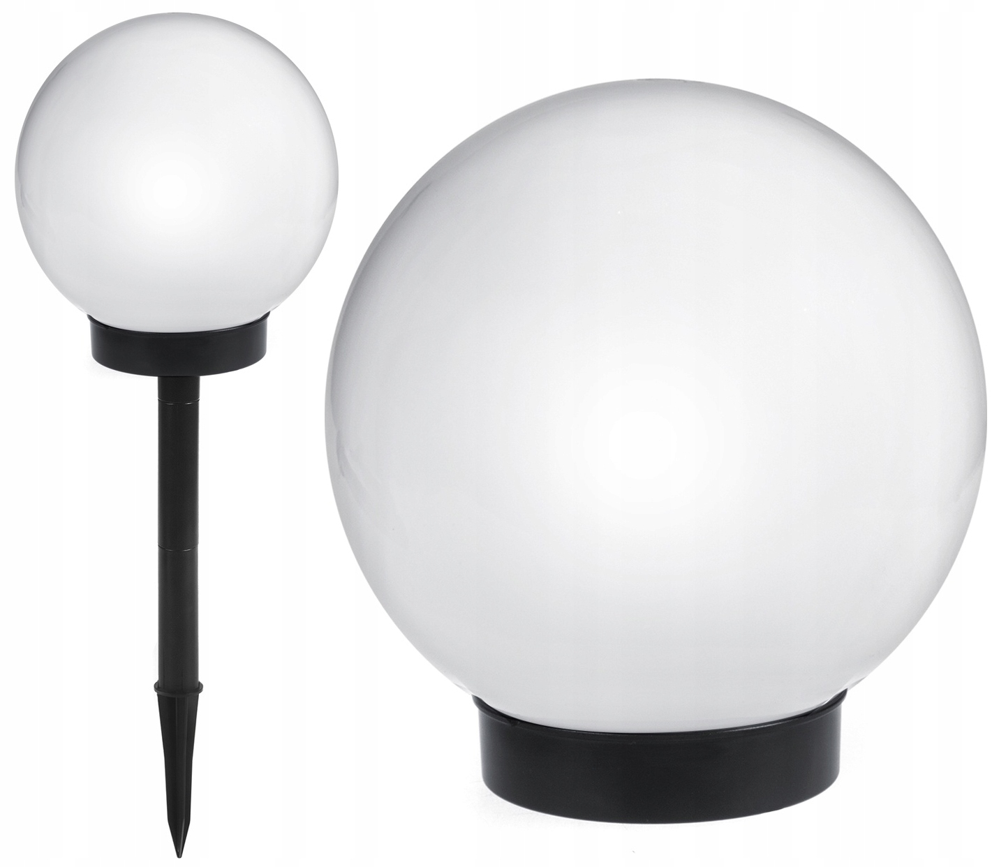 

Duża Lampa Solarna Ogrodowa Ozdobna Kula Biała Led