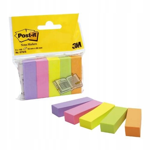 

Zakładki Indeksujące Post-it 15x50mm 5x100szt