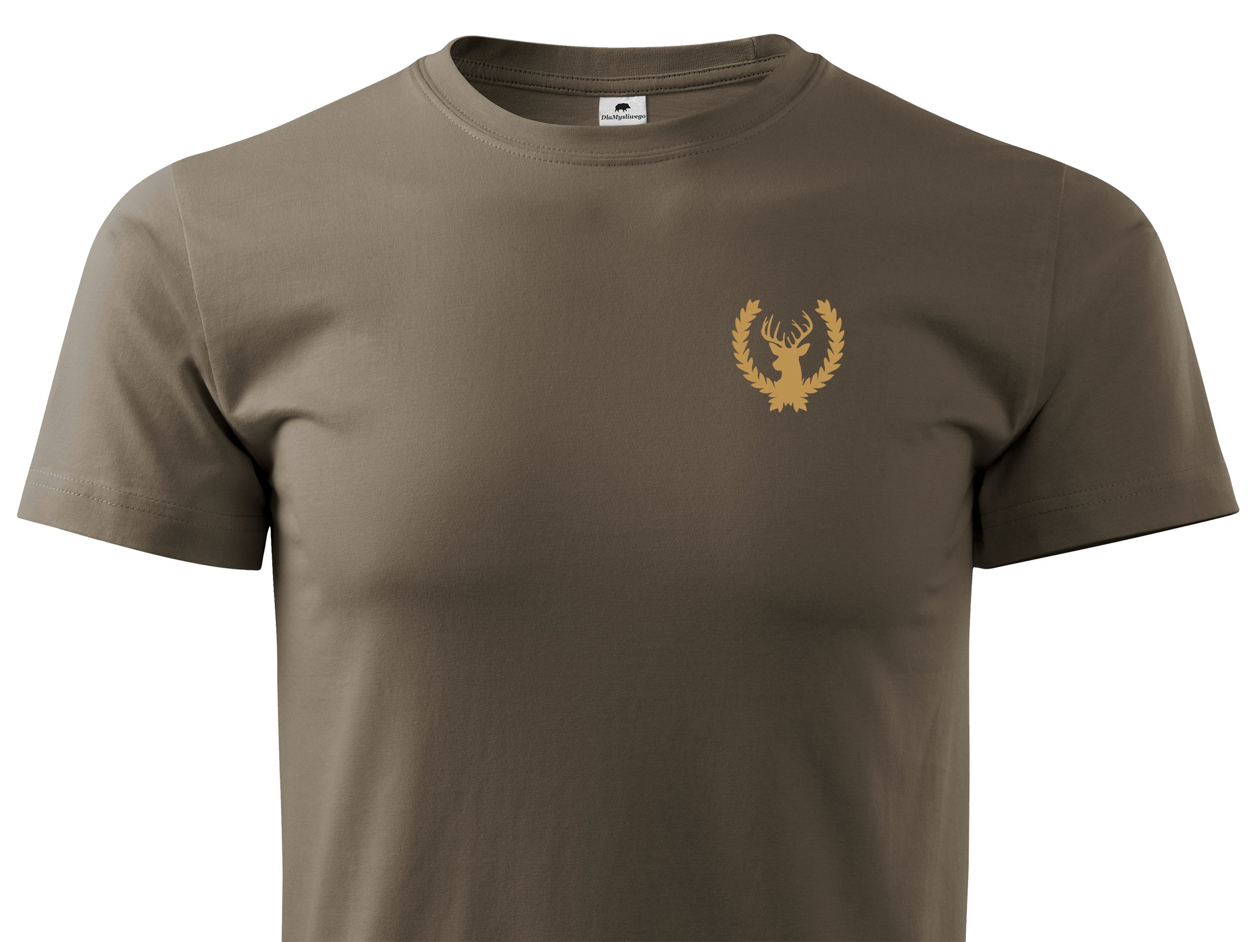 

Łowiecki Brązowy T-shirt Bawełna Jeleń W Wieńcu M