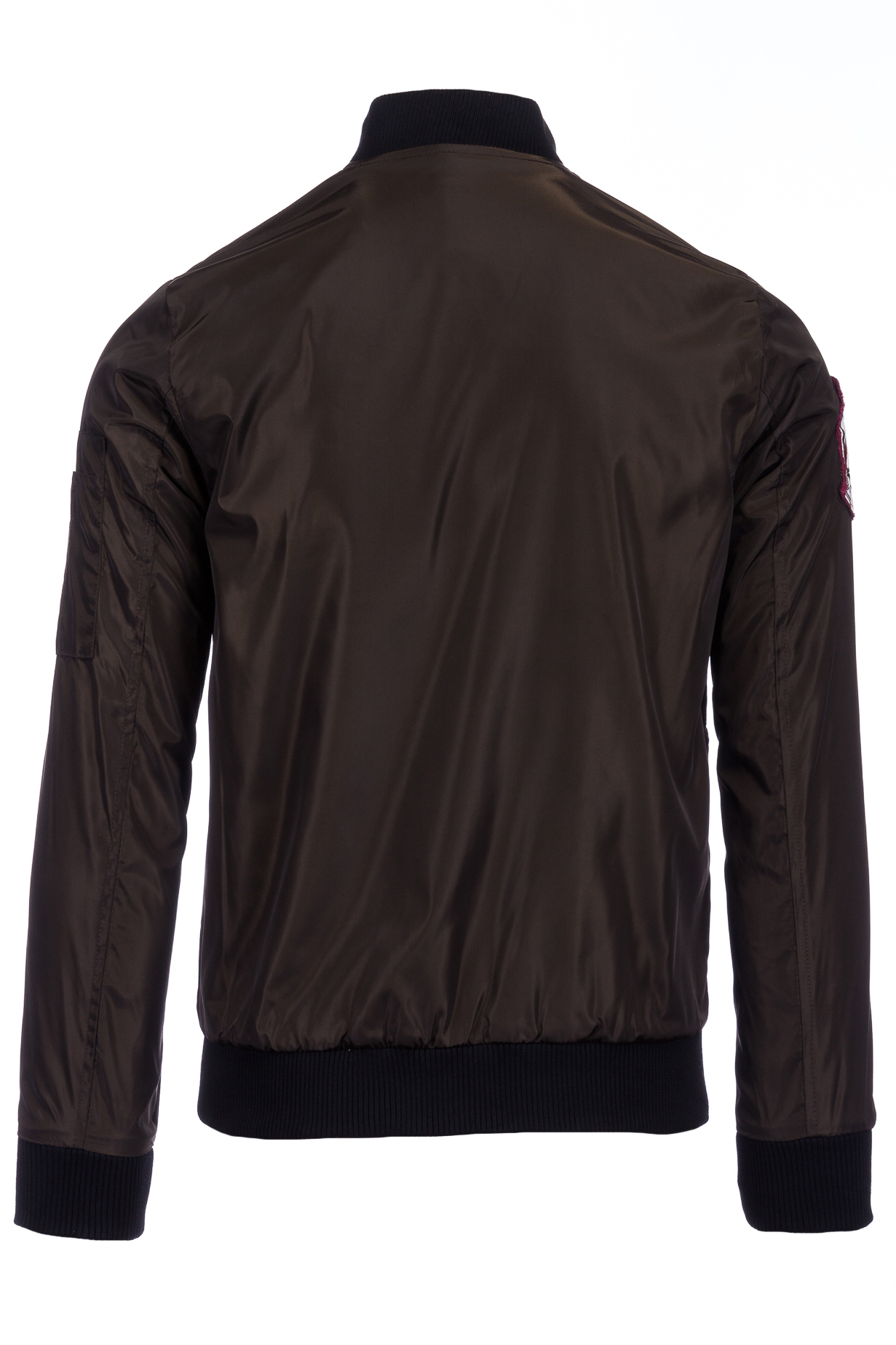 KURTKA MĘSKA WIATRÓWKA BOMBER NASZYWKI KHAKI: XXL Długość do bioder