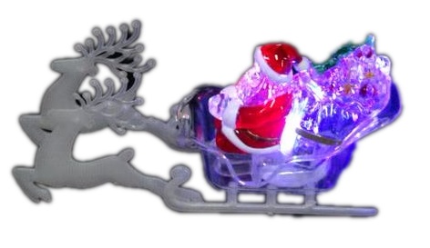 MIKOŁAJ NA SANIACH - ŚWIECĄCA OZDOBA LED |7183 WH