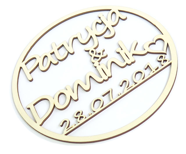 

Dekor Koło o Średnicy 400mm Z Imionami i Datą VO85