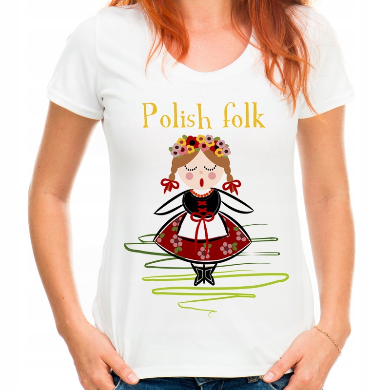 

Koszulka folk folkowa damska pamiątka z Polski XL