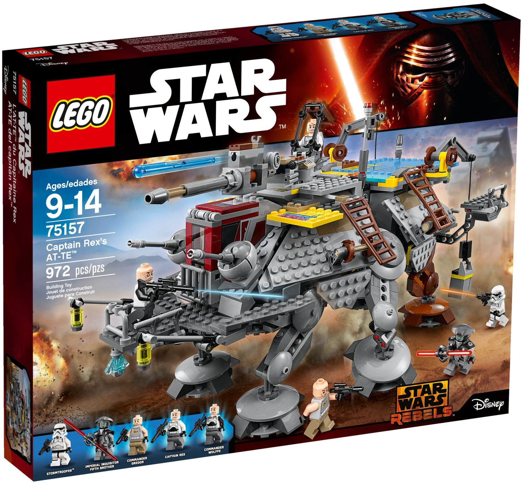 LEGO 75337 Star Wars AT-TE Walker Set With Droid Figures ...