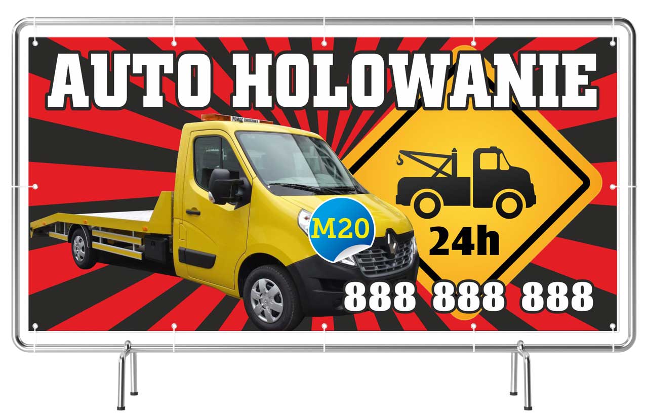 Solidny Baner reklamowy 3x1m Auto Holowanie Szyld