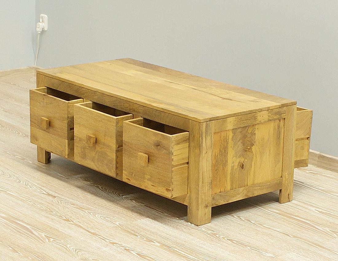 Stolik ława kolonialna indyjska drewno mango Wysokość mebla 45 cm