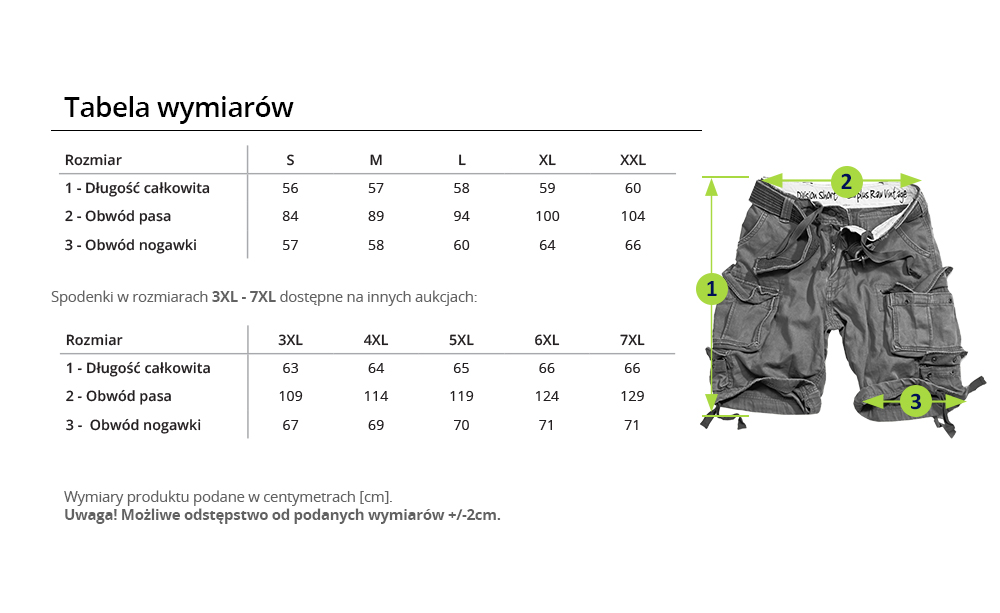 SURPLUS Spodenki Bojówki Szorty US M65 DIVISION XL Rozmiar XL