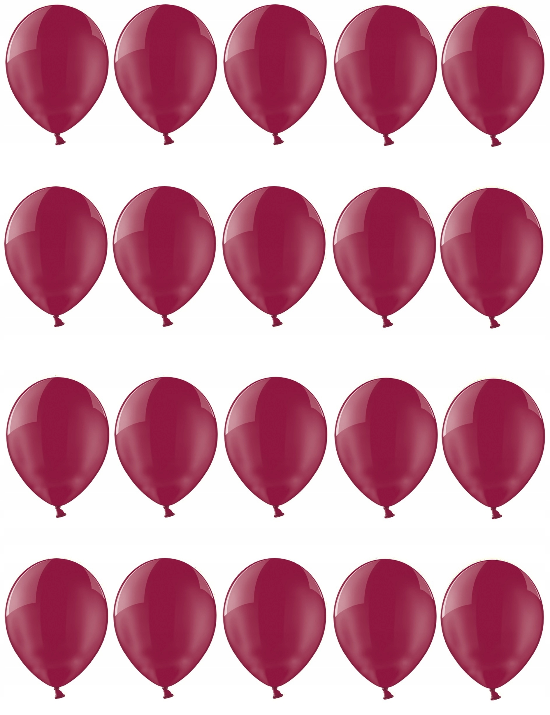 

Balony 25cm Burgundowe Przezroczyste 20szt na ślub